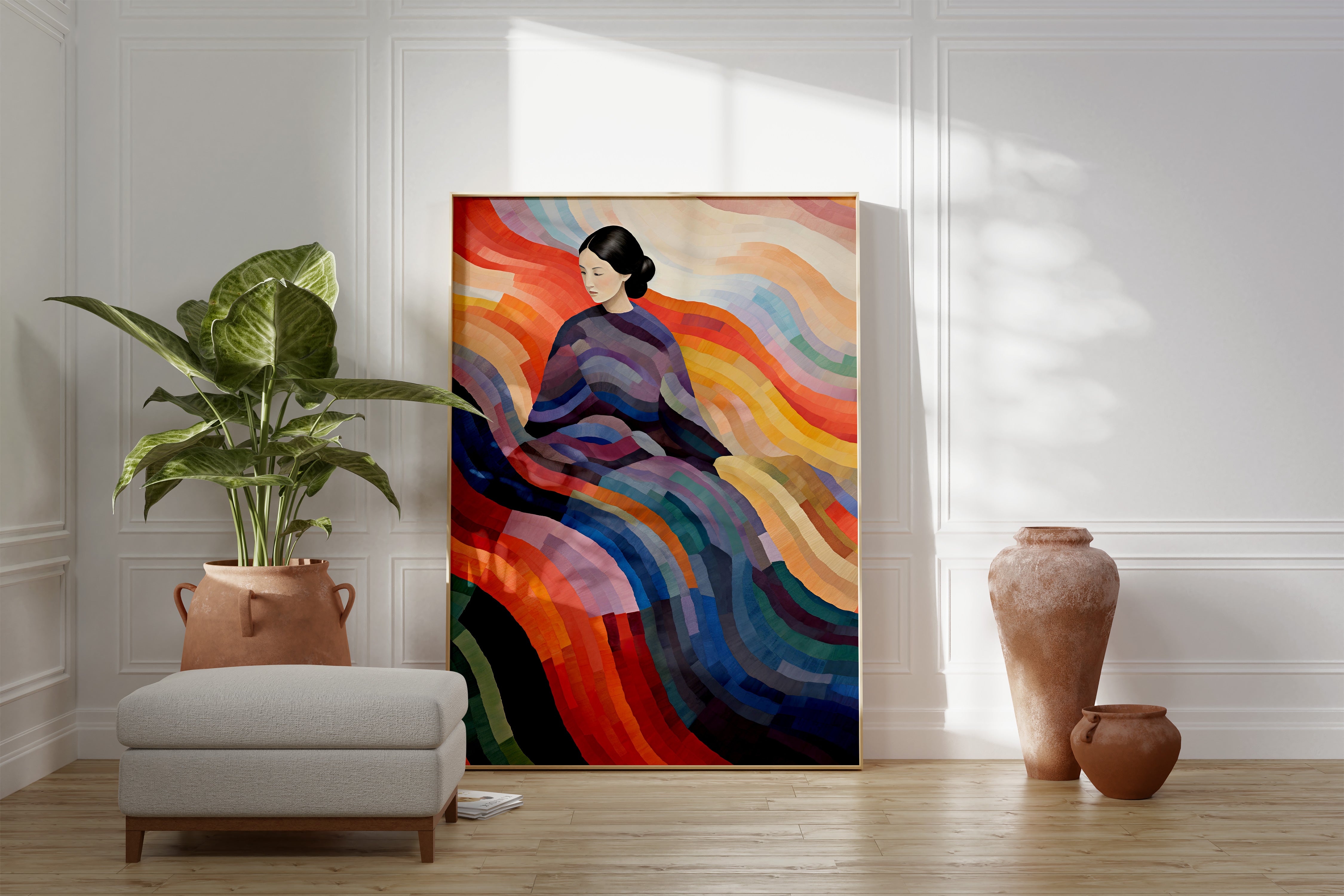 Multicolored Spirit of an Asian Lady