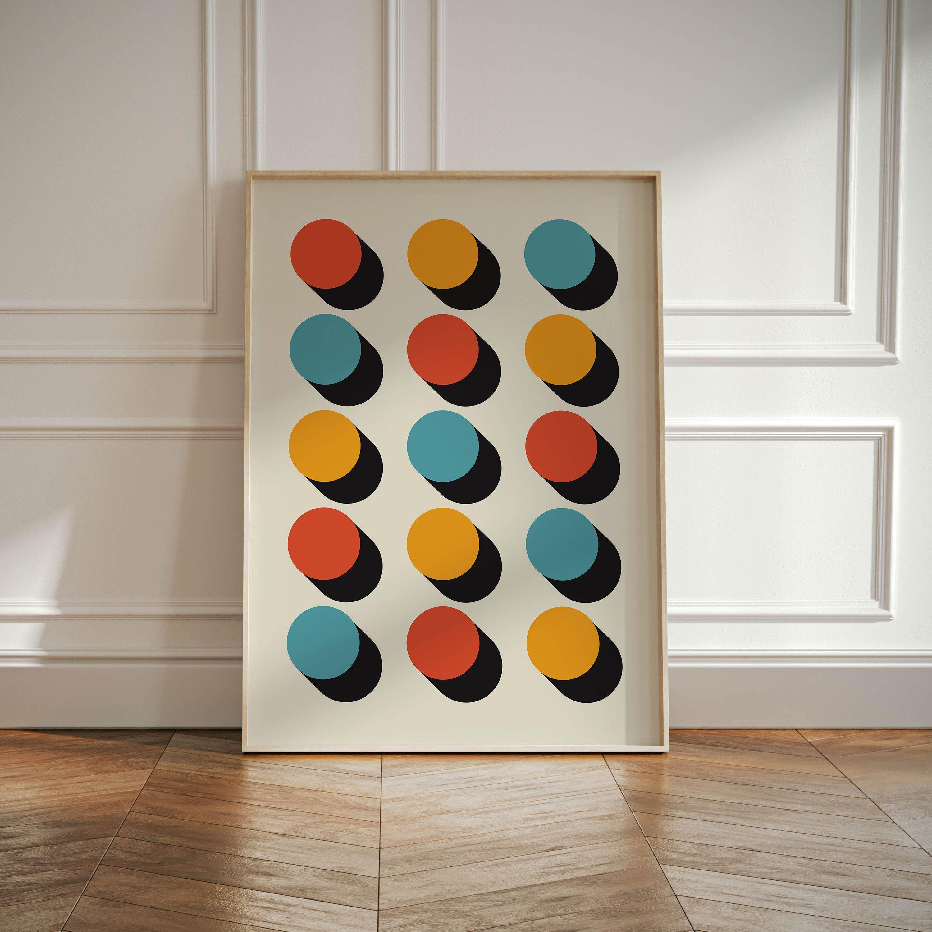 Bauhaus Mixed Dots - stravee - Wall Art Print