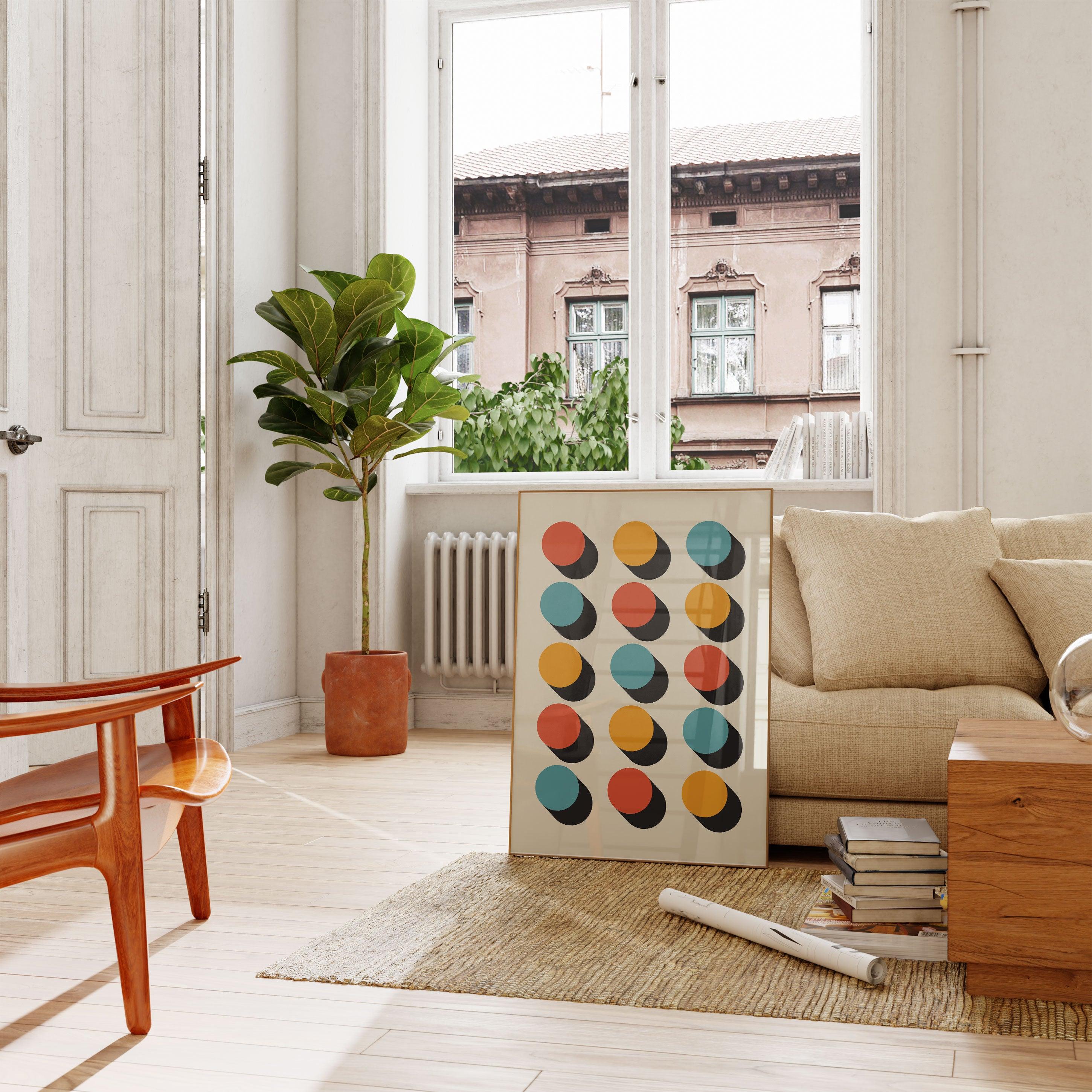 Bauhaus Mixed Dots - stravee - Wall Art Print