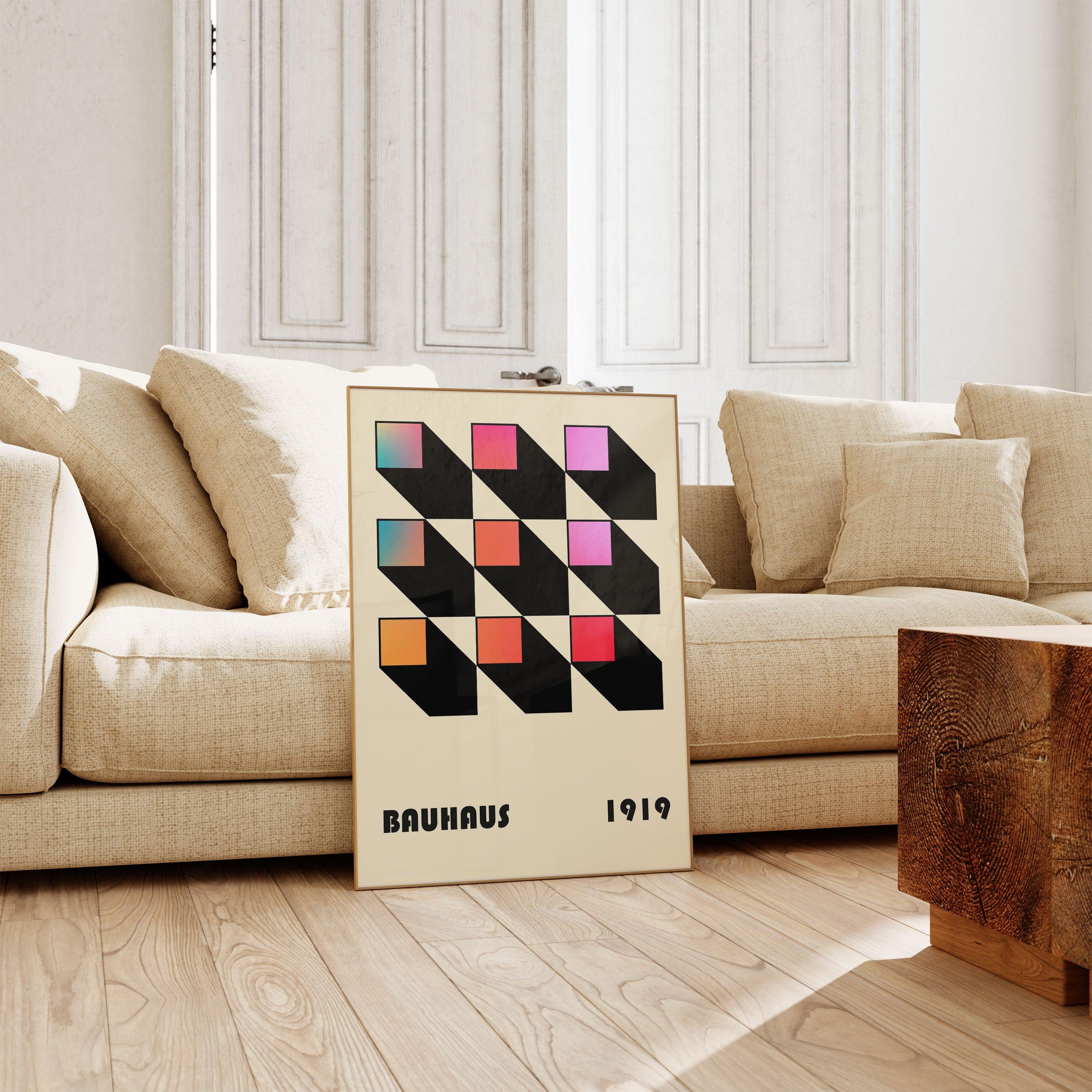 Bauhaus Mixed Squares - stravee - Wall Art Print