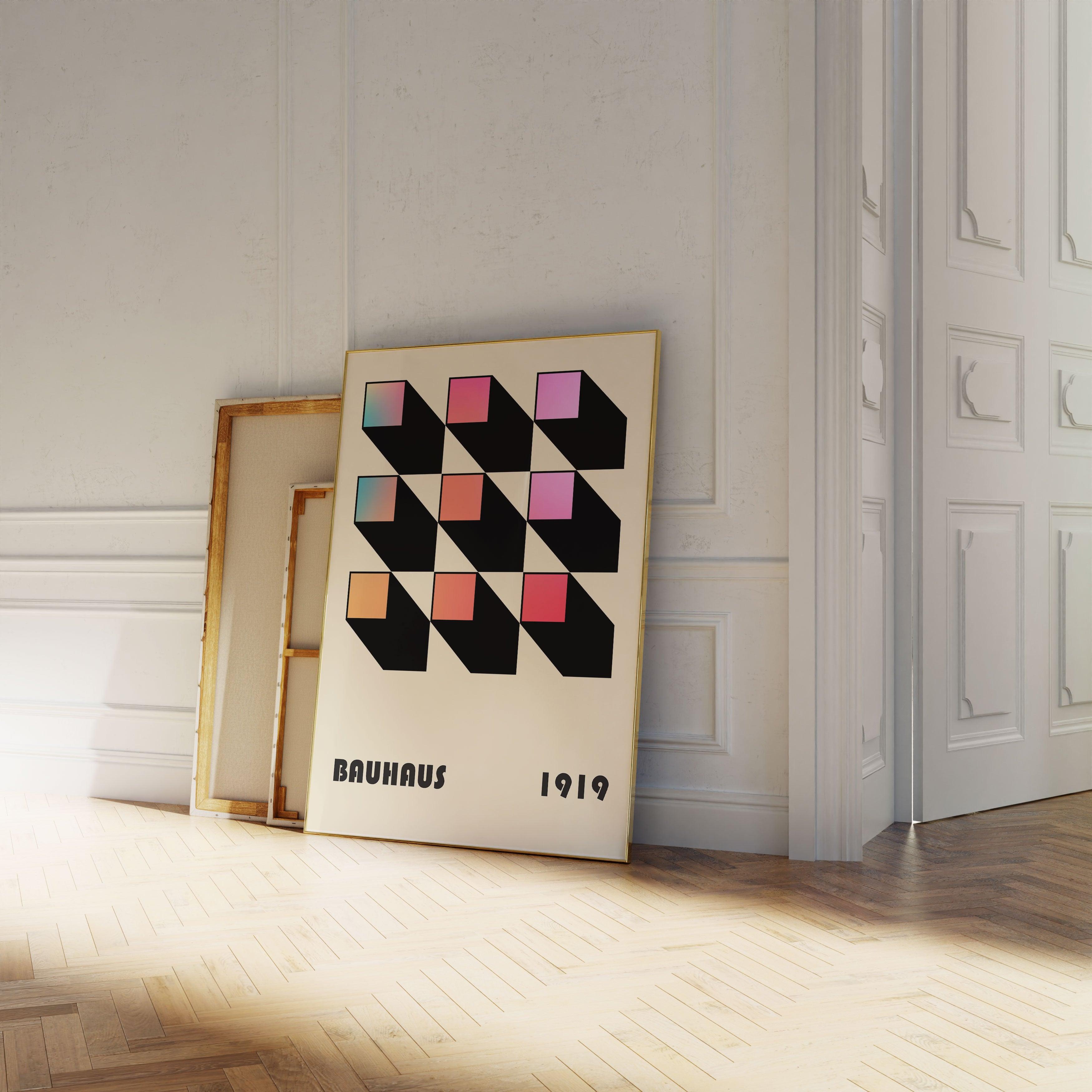 Bauhaus Mixed Squares - stravee - Wall Art Print