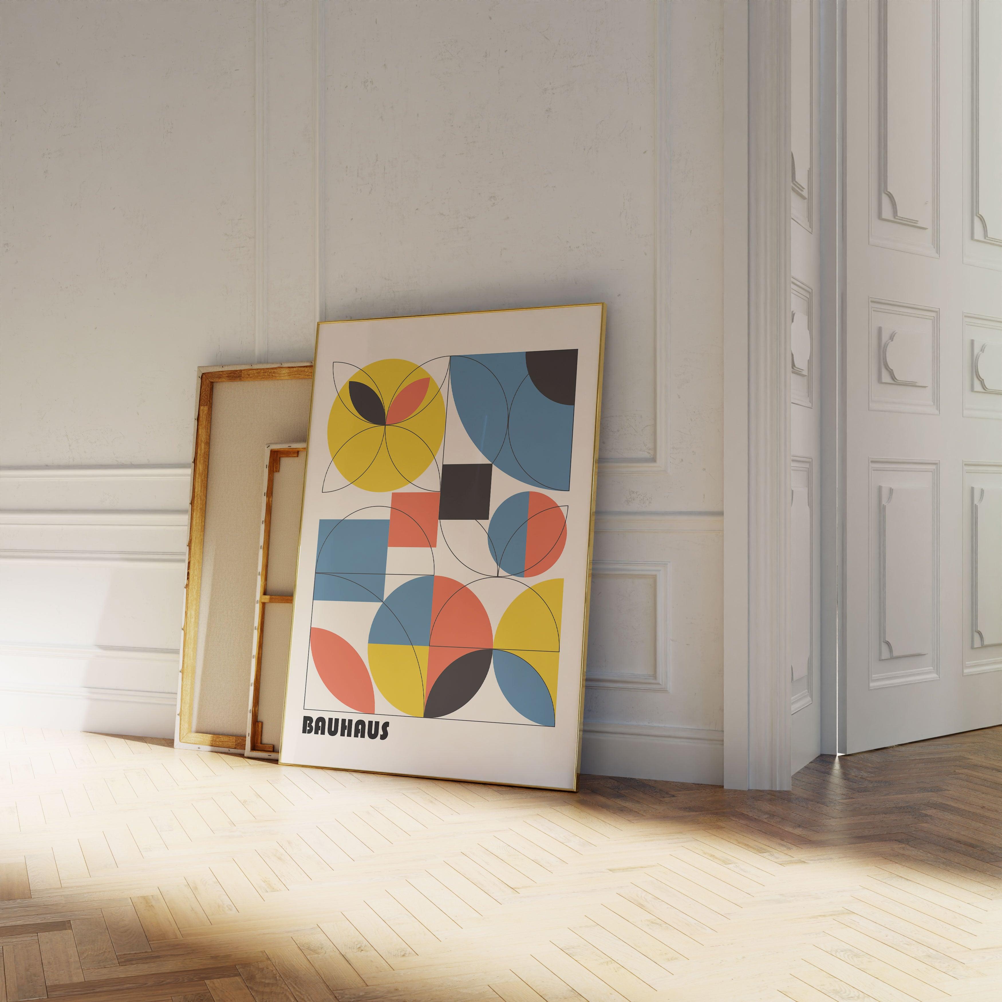 Bauhaus Multi Colour Semicircles No1 - stravee - Wall Art Print
