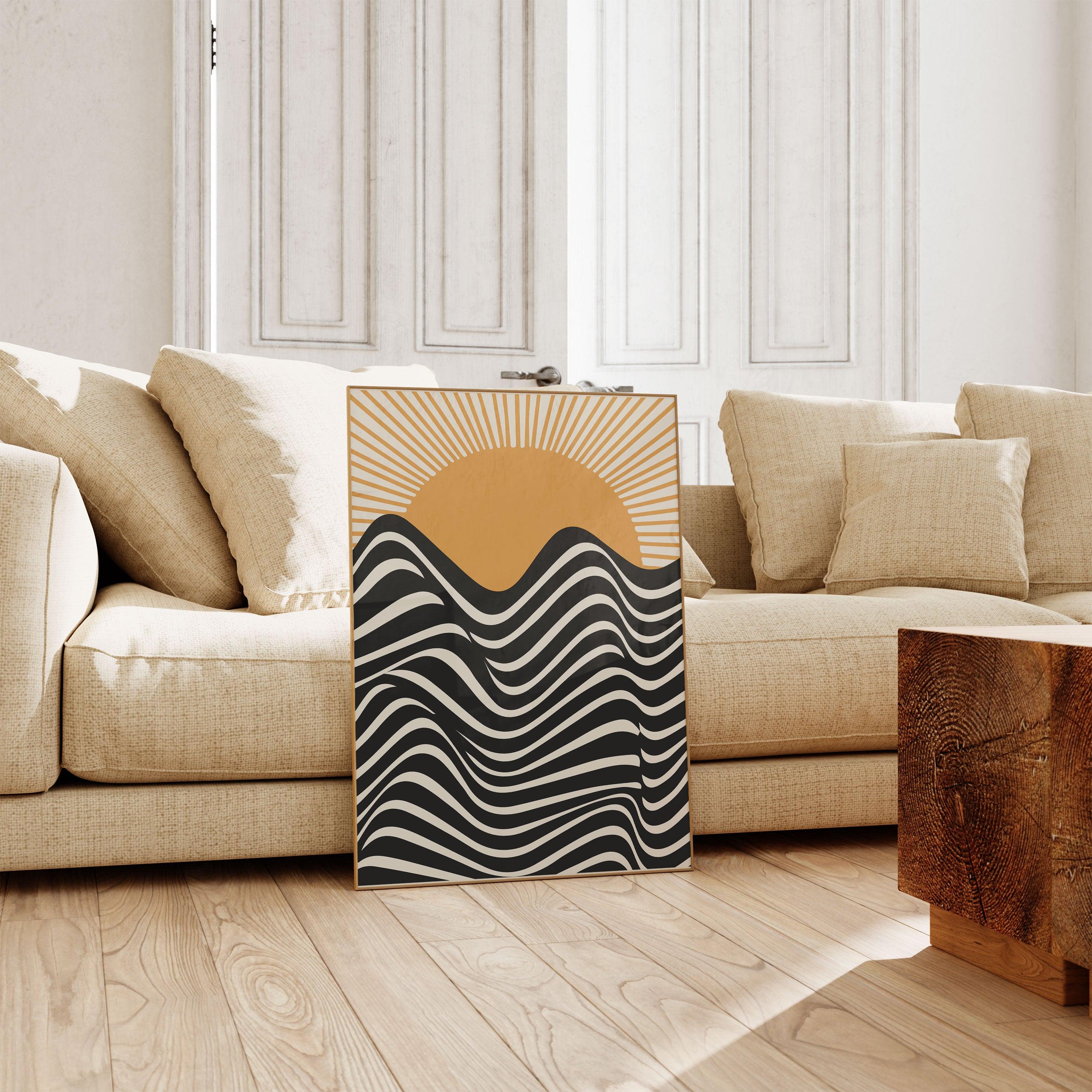 Bauhaus Orange Sun - stravee - Wall Art Print