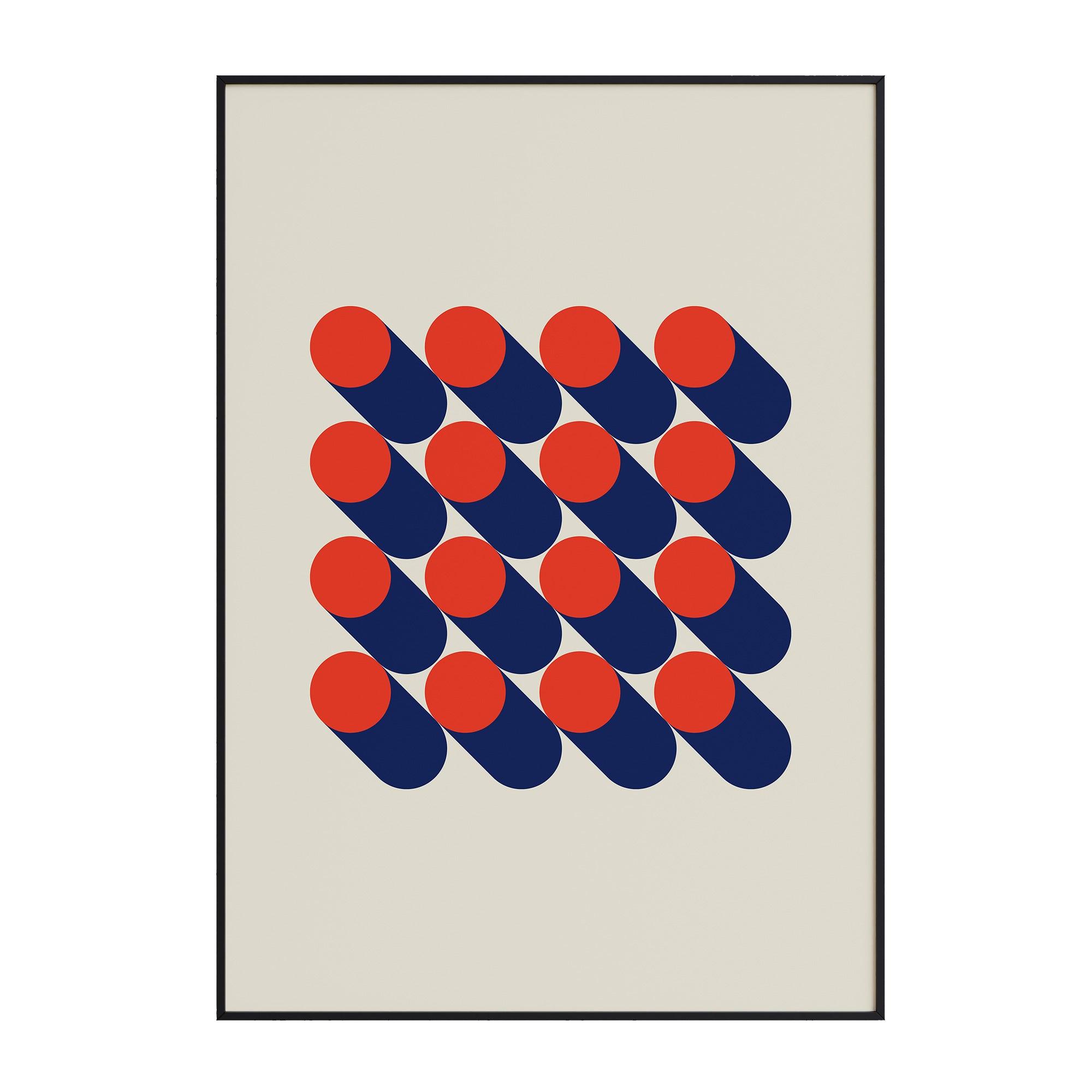 Bauhaus Red Dots - stravee - Wall Art Print
