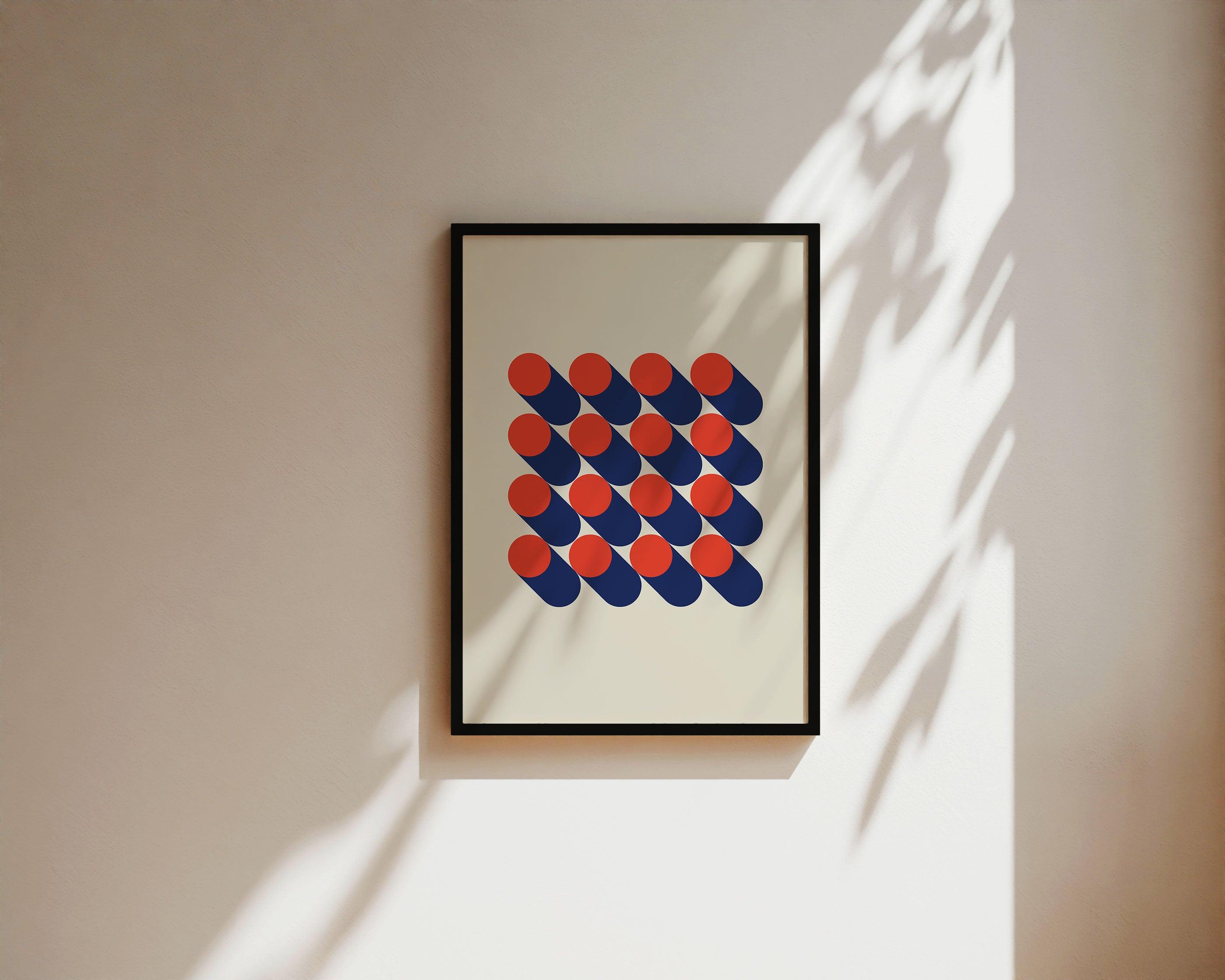 Bauhaus Red Dots - stravee - Wall Art Print