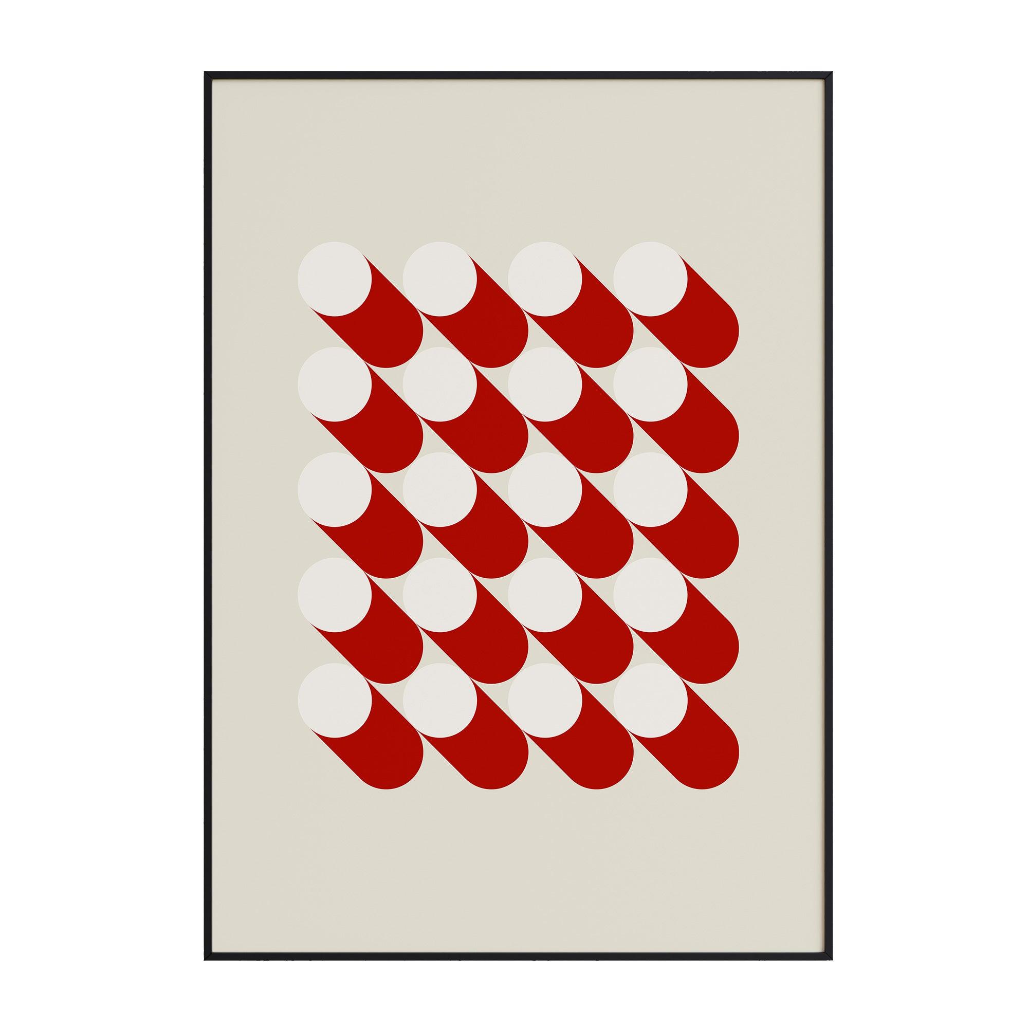 Bauhaus White Dots - stravee - Wall Art Print