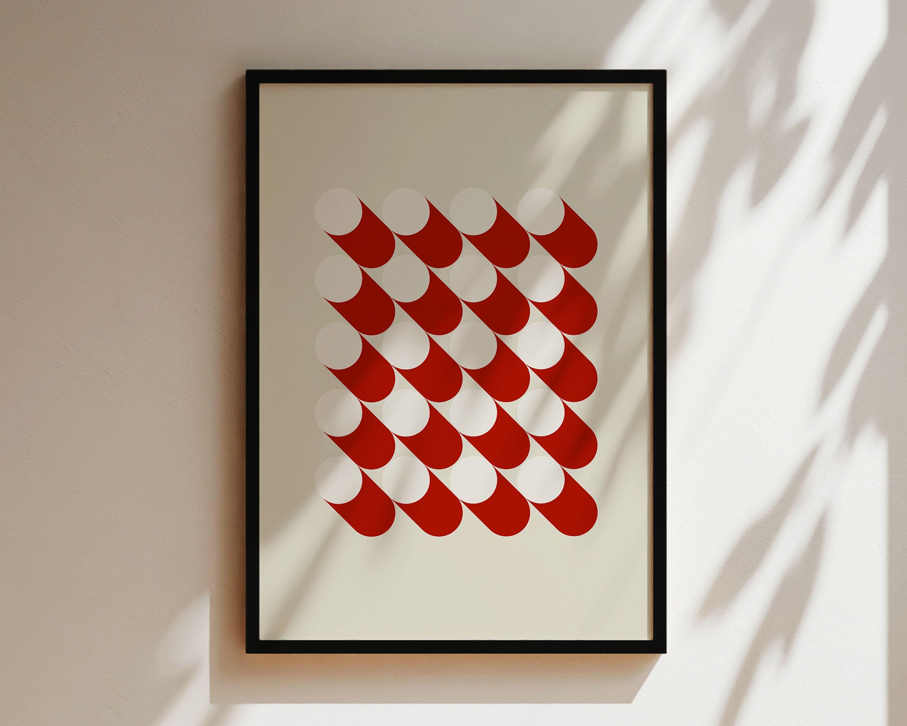 Bauhaus White Dots - stravee - Wall Art Print