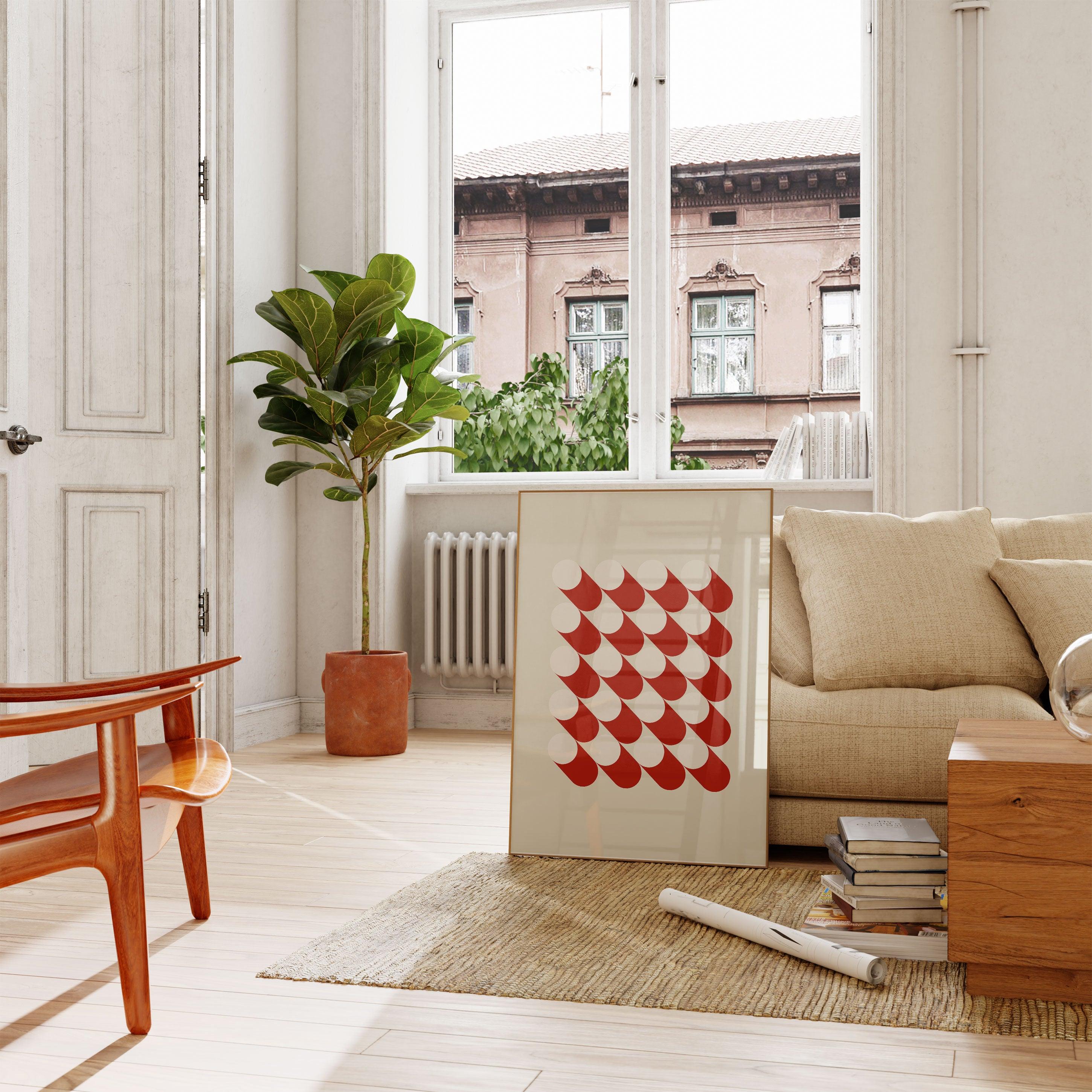 Bauhaus White Dots - stravee - Wall Art Print