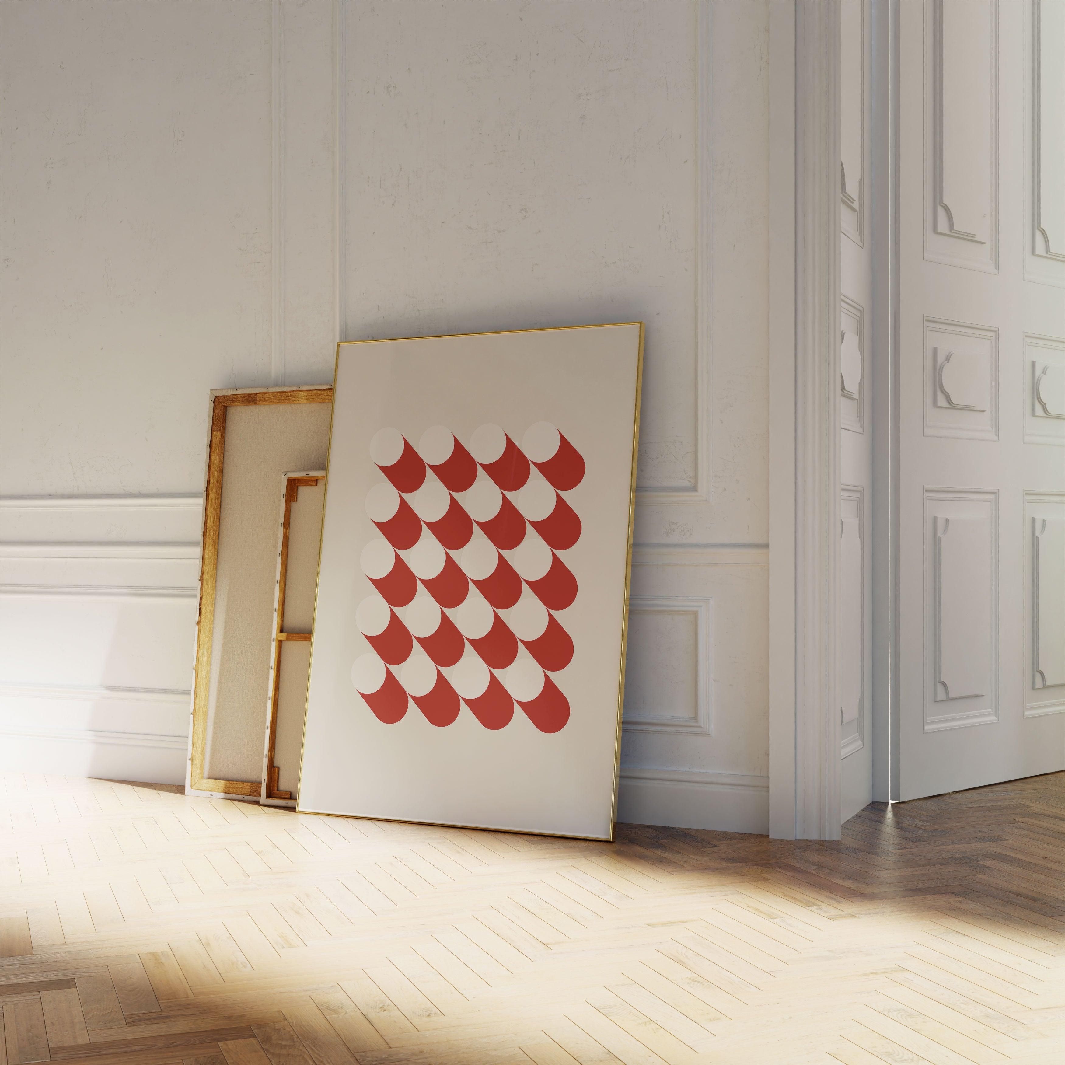 Bauhaus White Dots - stravee - Wall Art Print