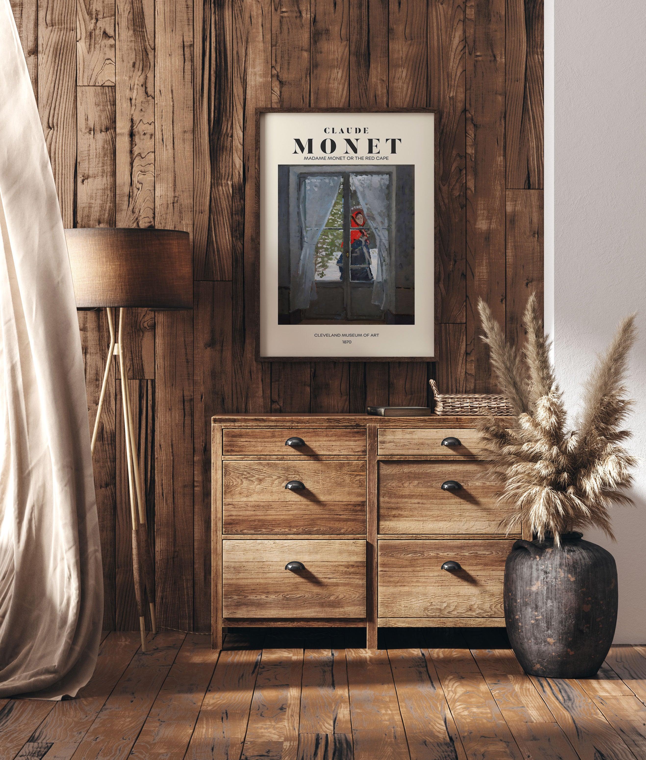 Claude Monet - Madame Monet or The Red Cape - stravee - Wall Art Print