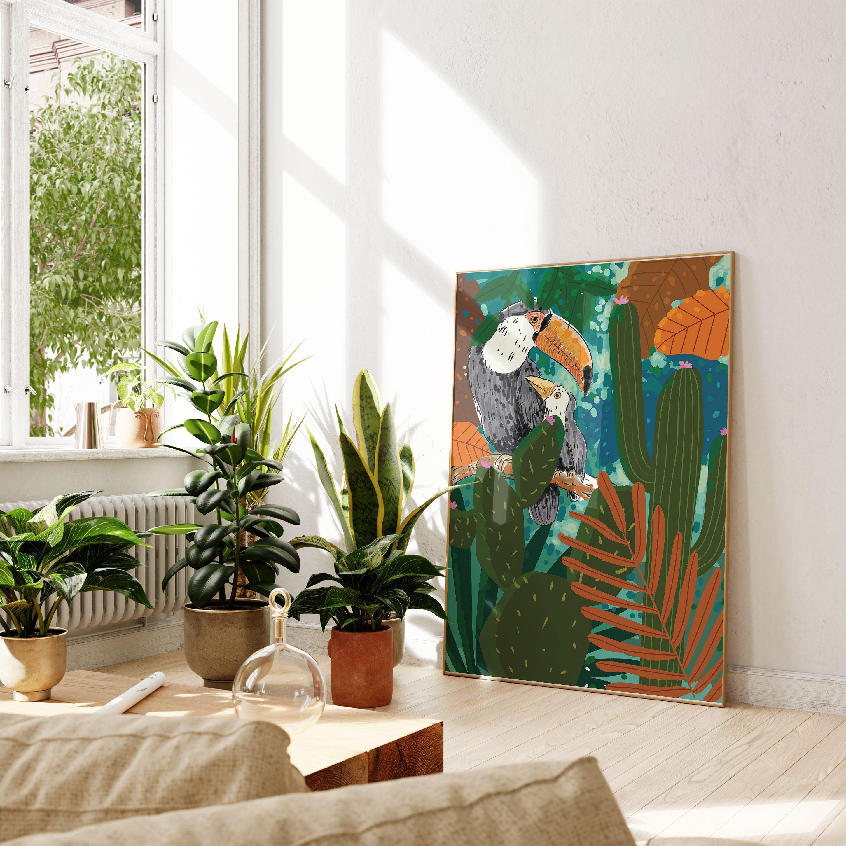 Toucans In Jungle No 1 - stravee - Wall Art Print
