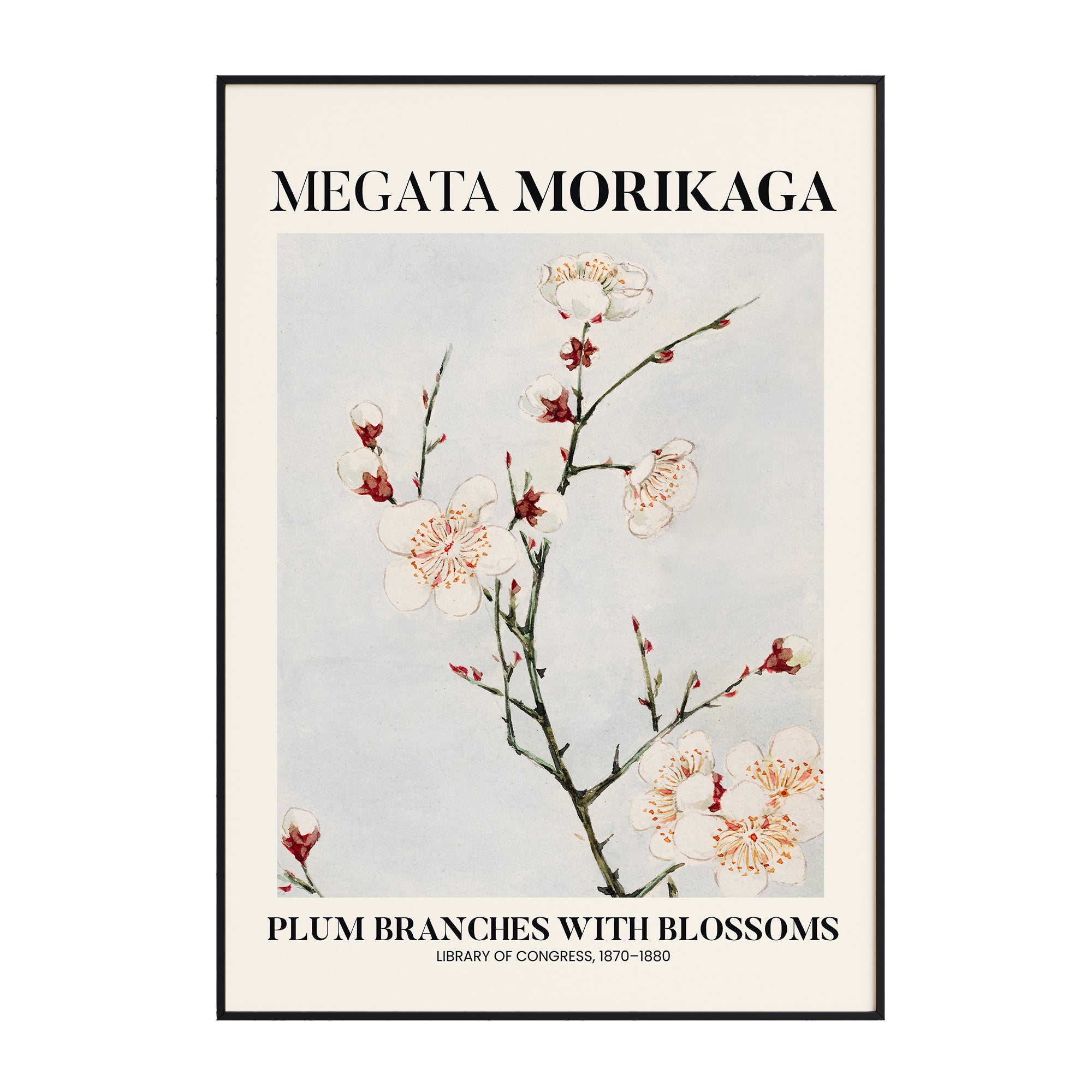 Megata Morikaga - Plum Branches With Blossoms During