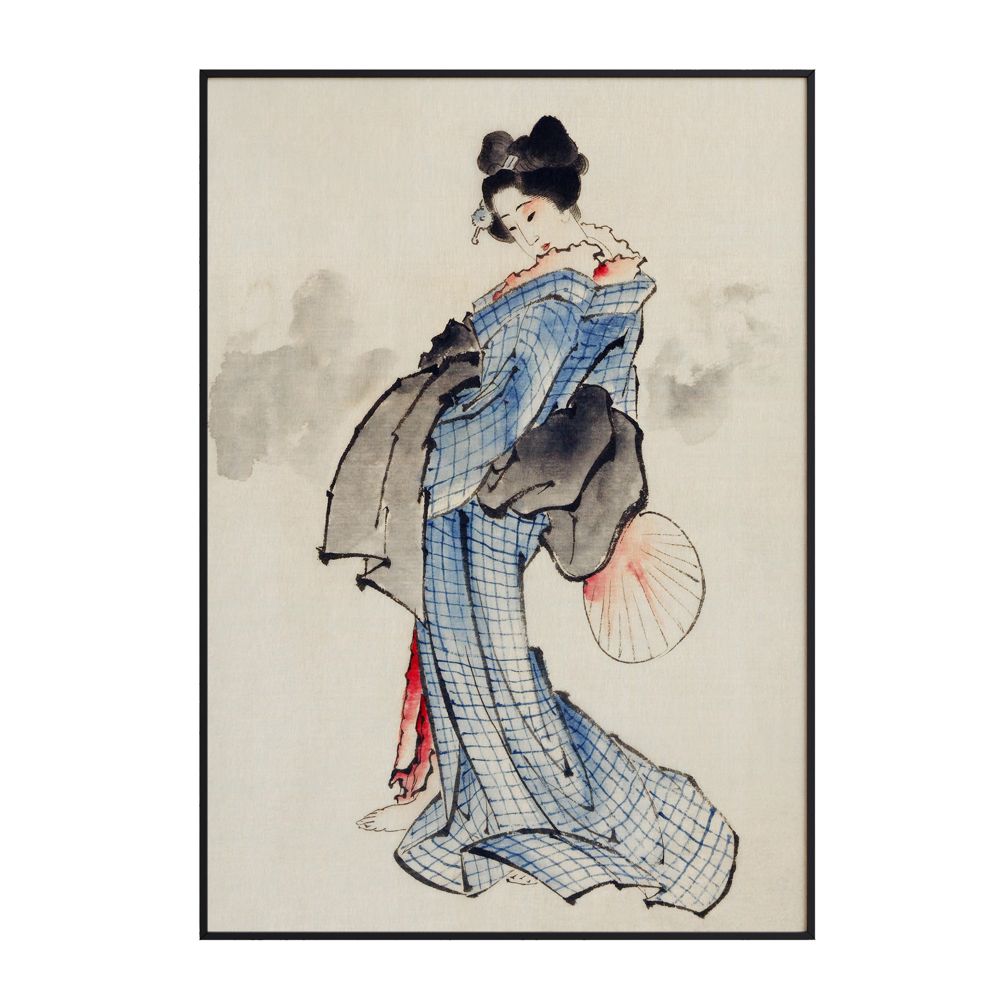 Katsushika Hokusai - Woman, Full-Length Portrait