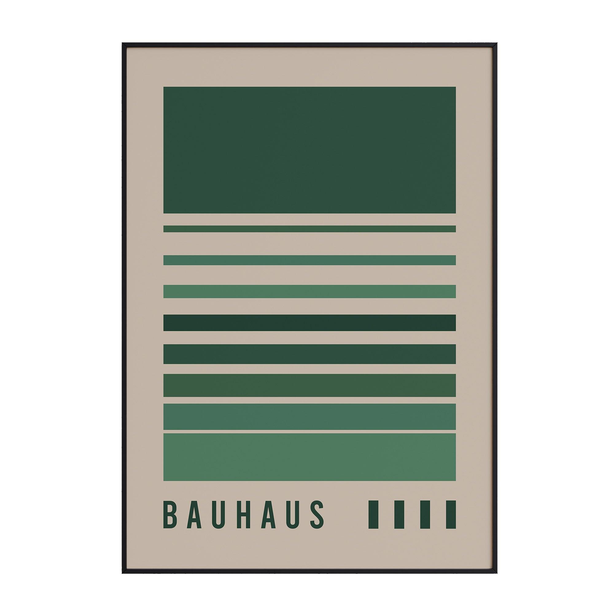 Bauhaus Green Lines Color Code - stravee - Wall Art Print