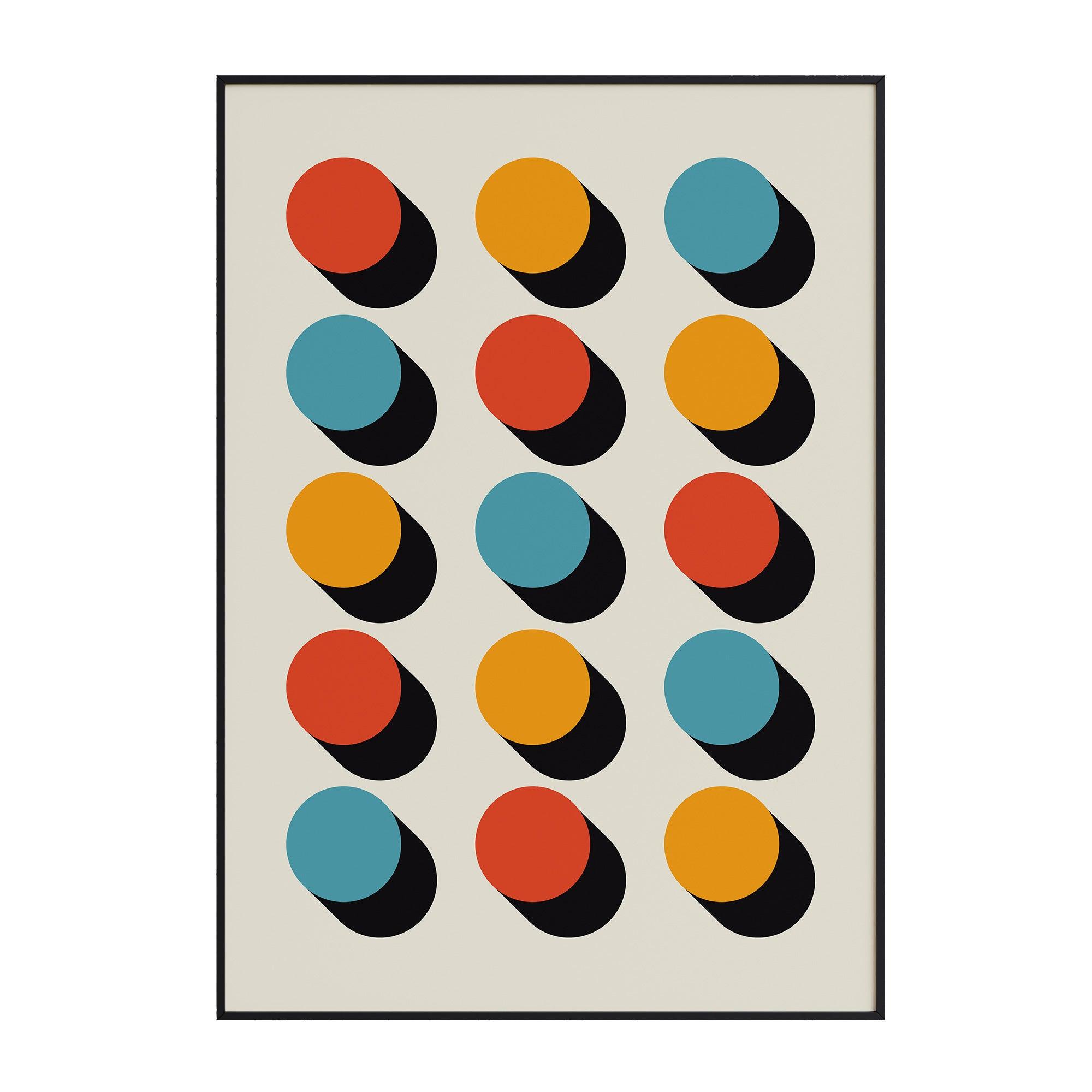 Bauhaus Mixed Dots - stravee - Wall Art Print