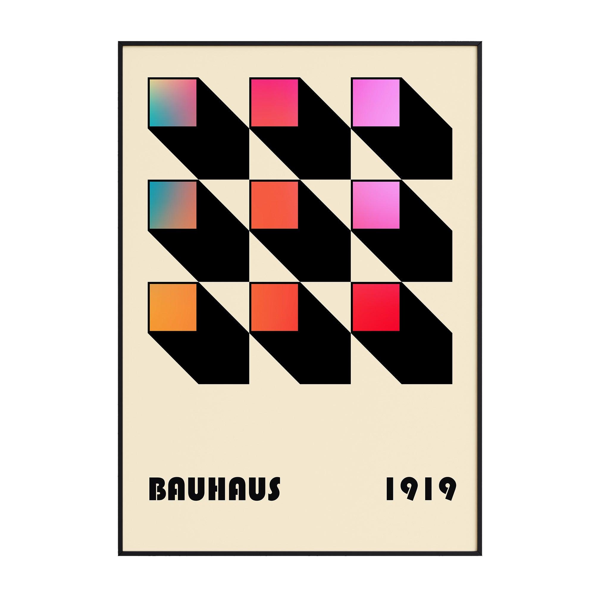 Bauhaus Mixed Squares - stravee - Wall Art Print