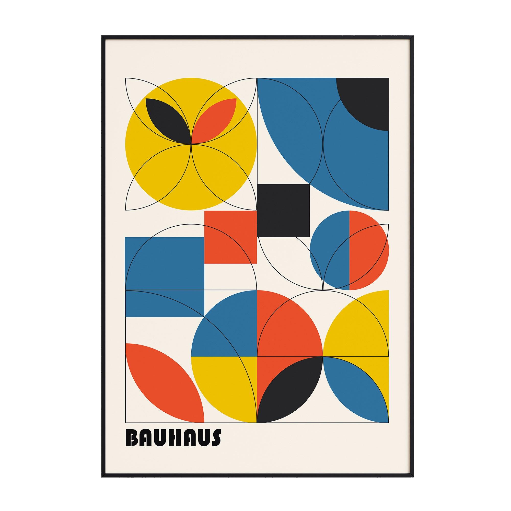 Bauhaus Multi Colour Semicircles No1 - stravee - Wall Art Print