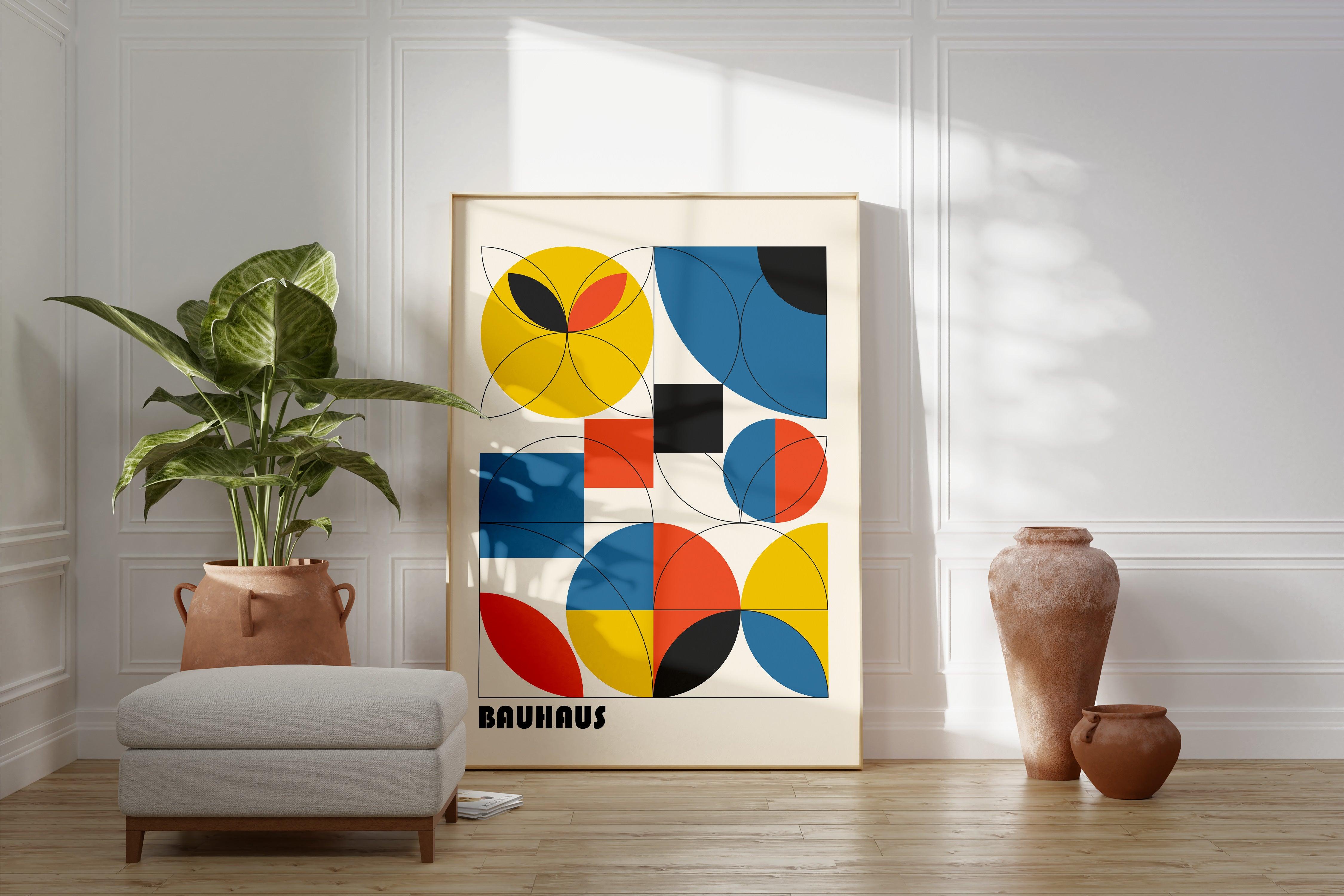 Bauhaus Multi Colour Semicircles No1 - stravee - Wall Art Print