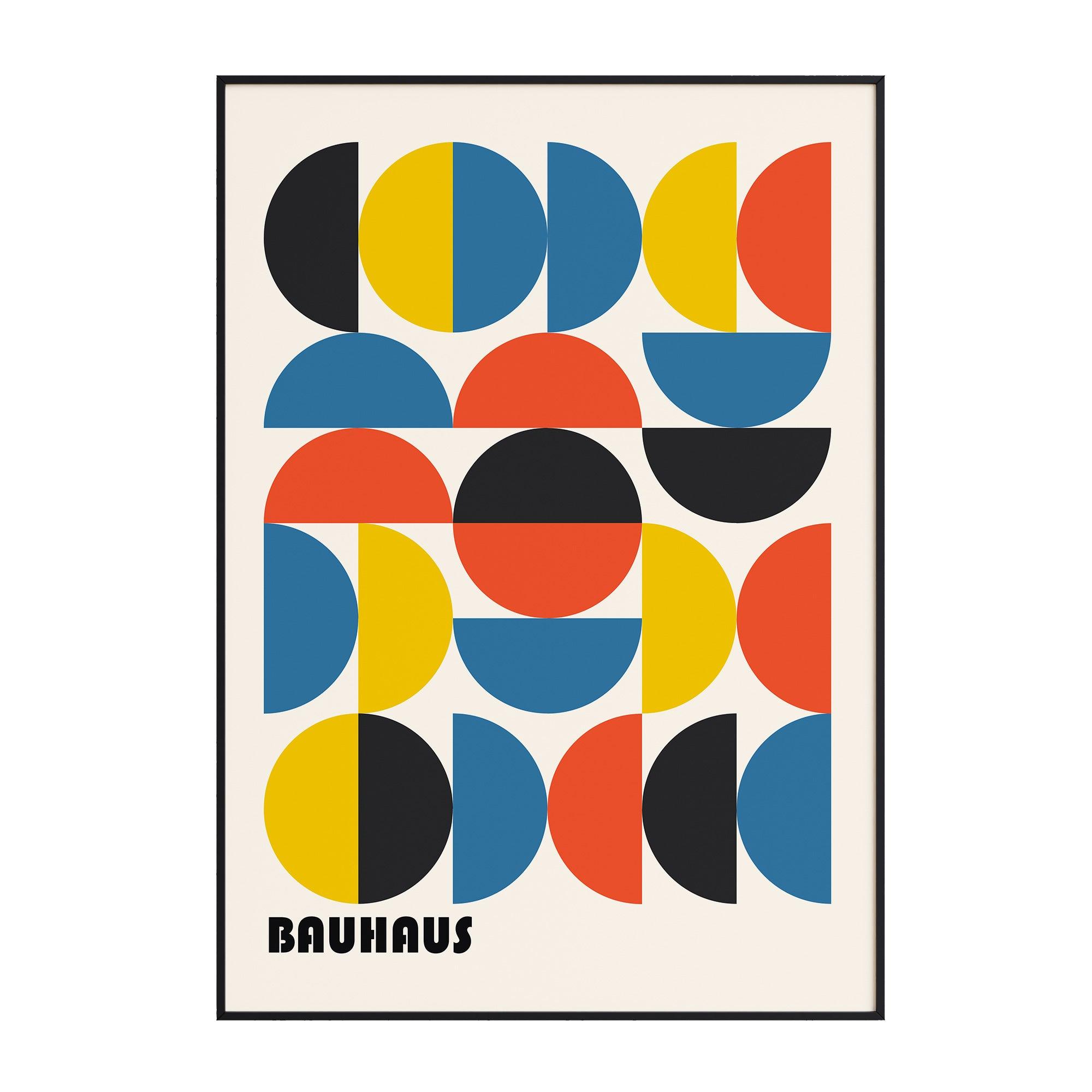 Bauhaus Multi Colour Semicircles No2 - stravee - Wall Art Print