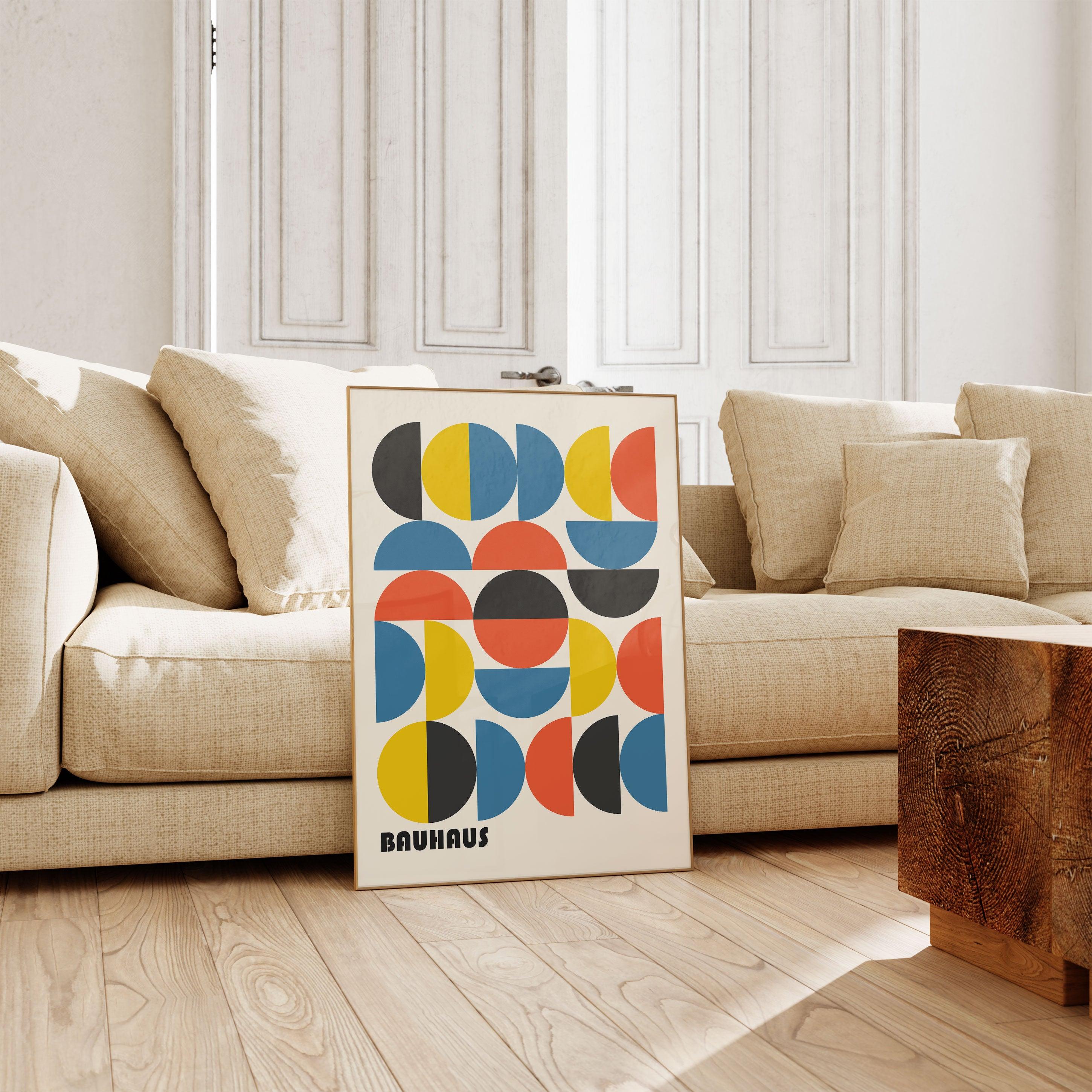 Bauhaus Multi Colour Semicircles No2 - stravee - Wall Art Print