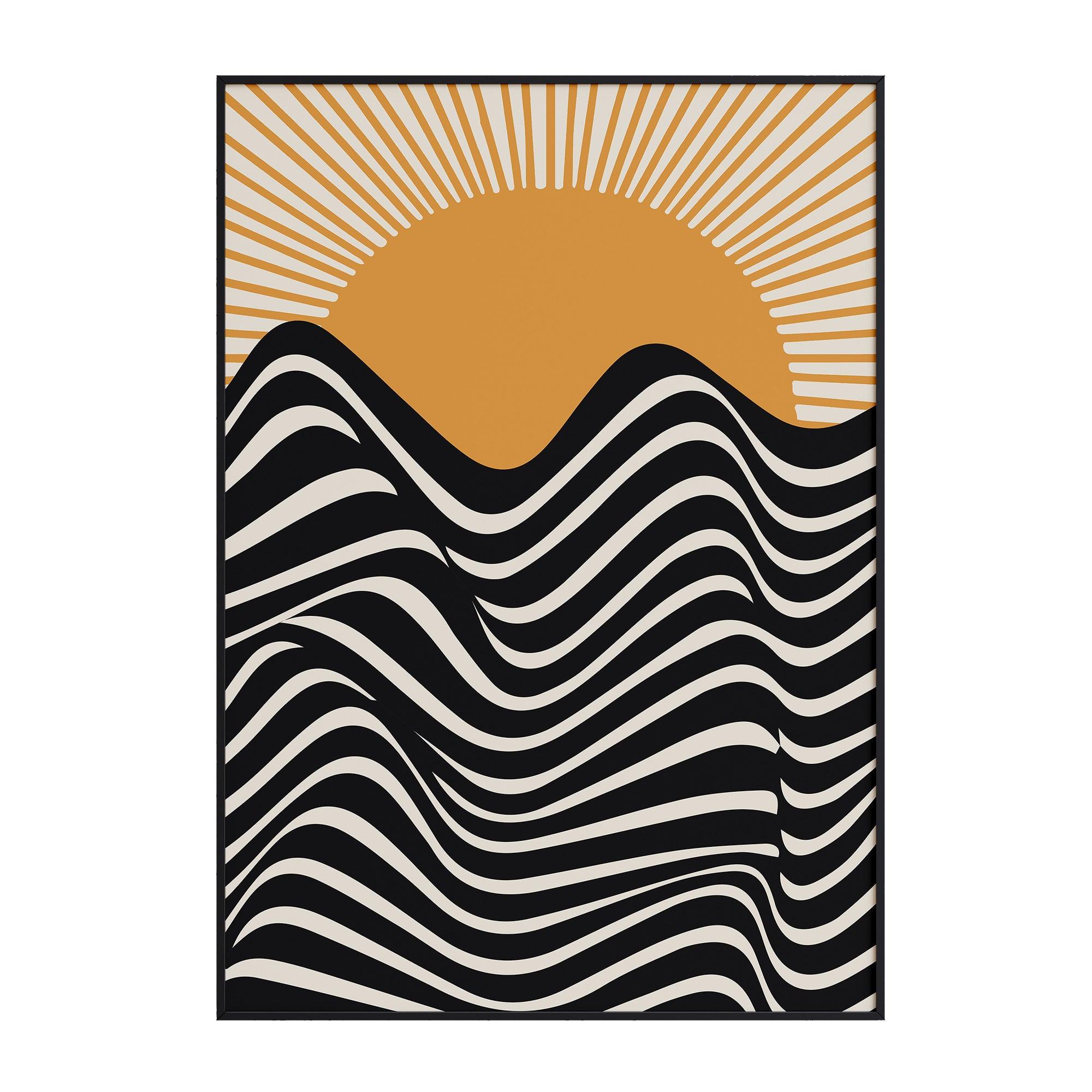 Bauhaus Orange Sun - stravee - Wall Art Print
