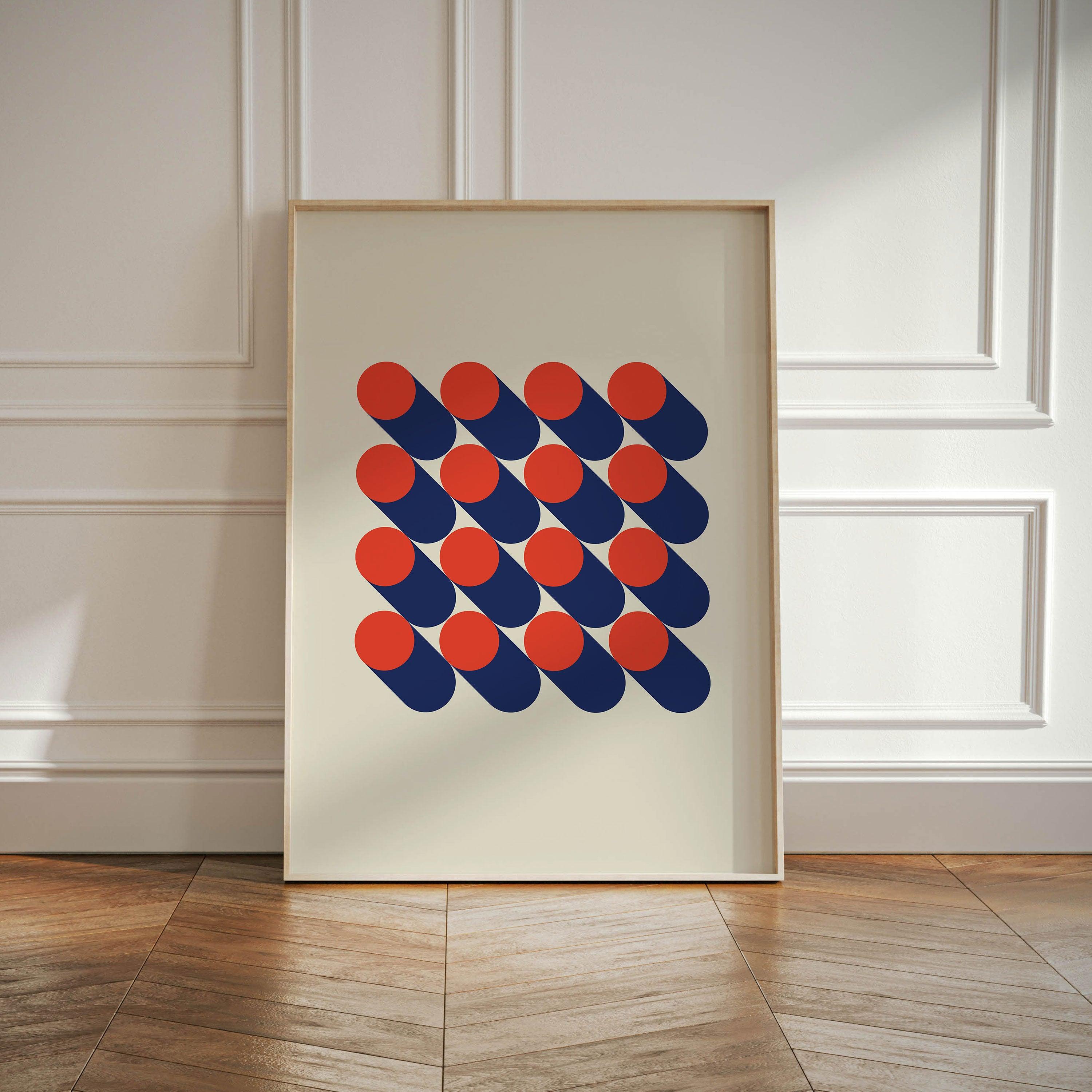 Bauhaus Red Dots - stravee - Wall Art Print
