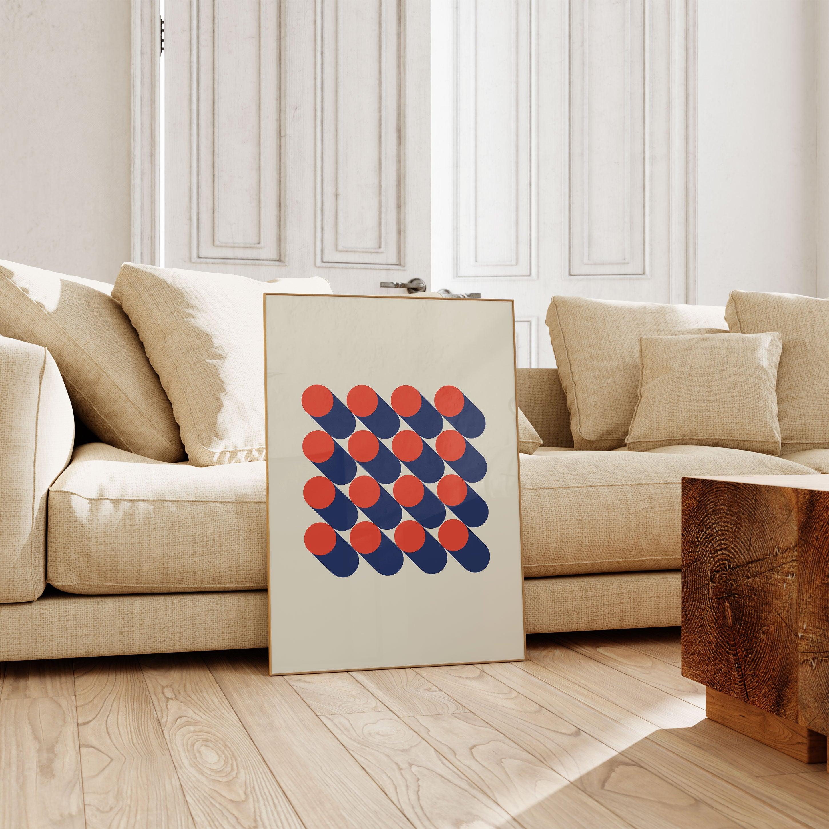 Bauhaus Red Dots - stravee - Wall Art Print