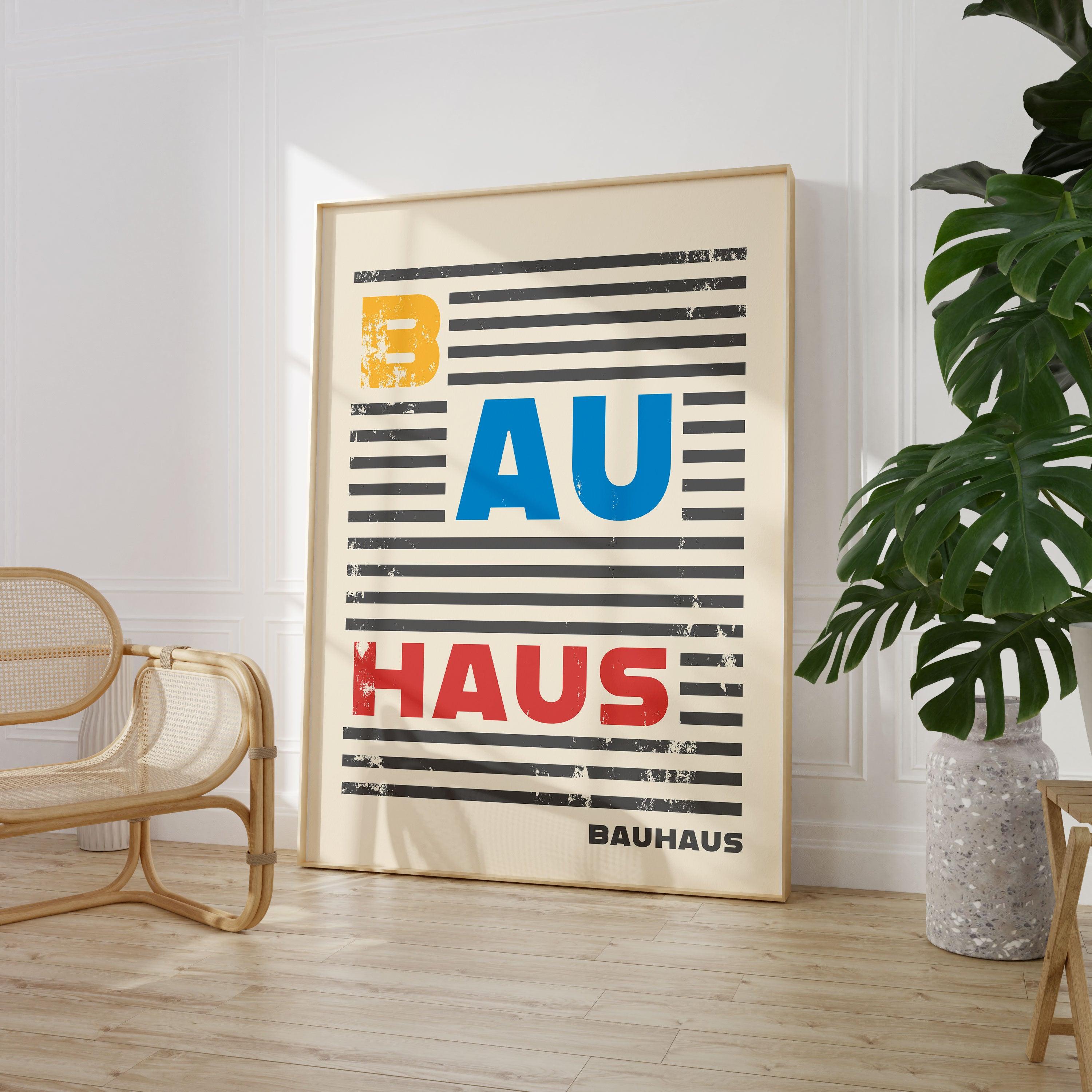 Bauhaus Retro Abstract - stravee - Wall Art Print