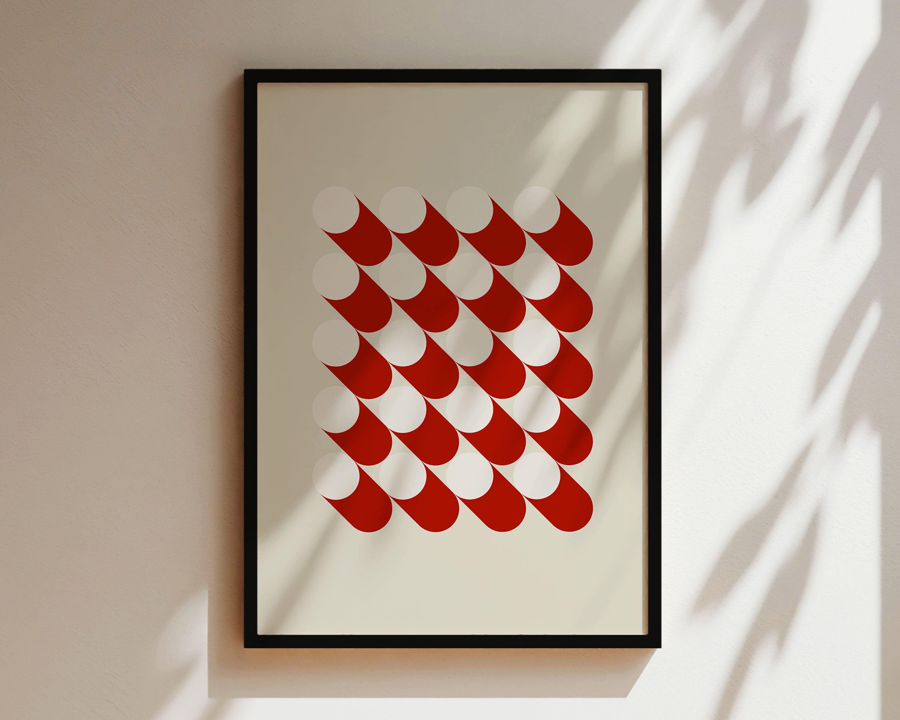 Bauhaus White Dots - stravee - Wall Art Print