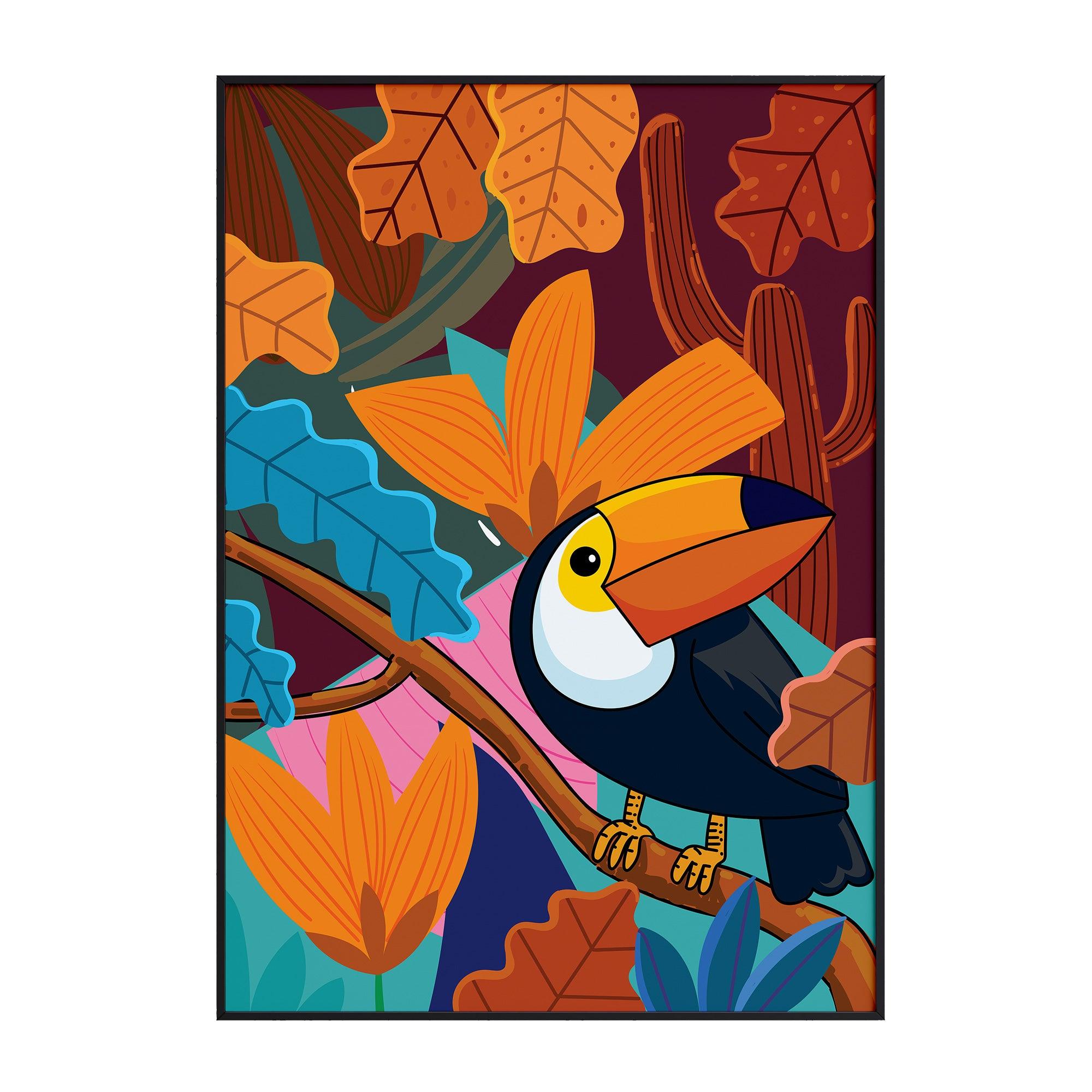 Toucan In Jungle No 2 - stravee - Wall Art Print